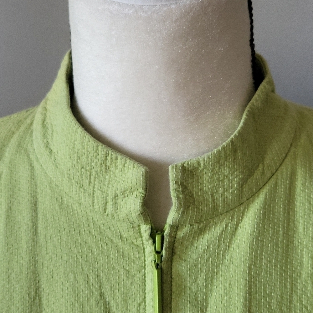 Eileen Fisher spring green straight collar full zip long sleeve lined jacket - Picture 5 of 12